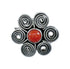 Sterling Silver Coral Native American Ring Size 6-1/2 JX130925